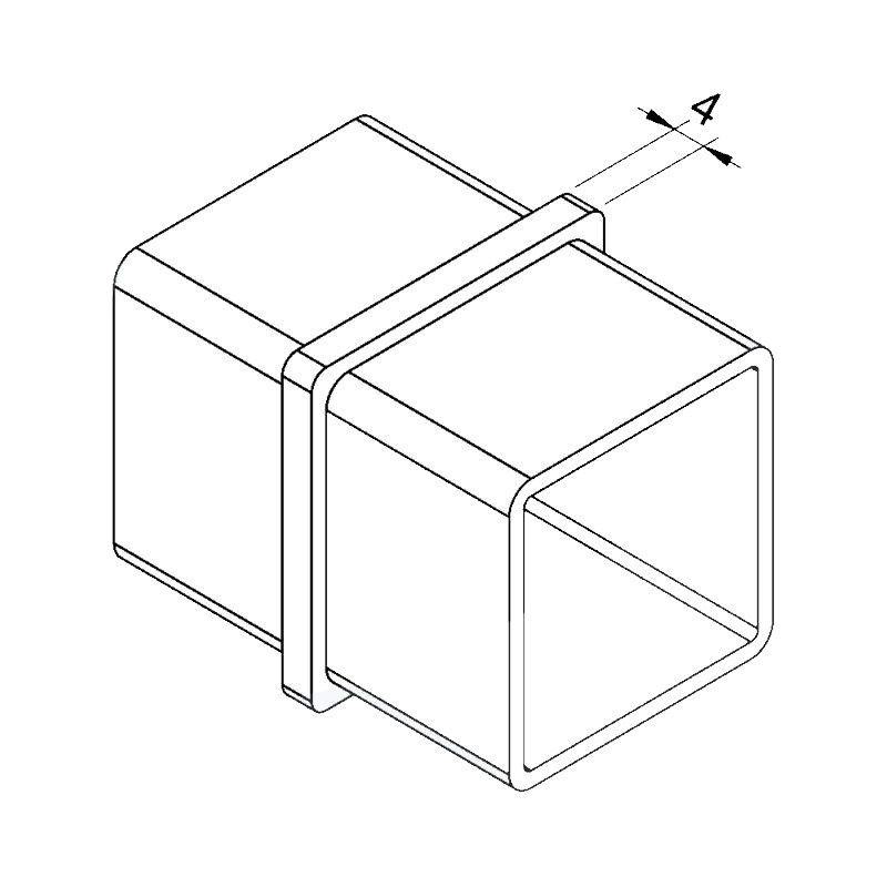 TUBO QUADRATO INOX AISI 304 SATINATO