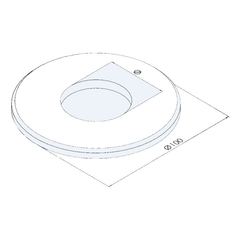 Piastra di Ancoraggio a Pavimento da Incollare Ø 42,4 x 2 mm AISI 304  Satinata IN108-021